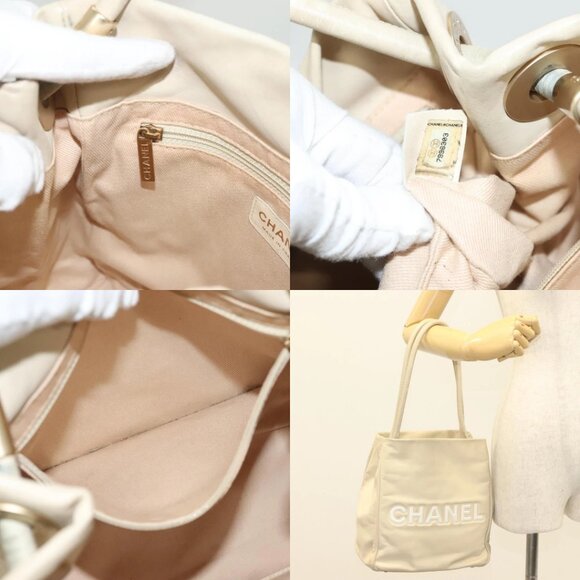 CHANEL Camelia Tote Bag Leather Beige CC Auth 128453 - Picture 14 of 14